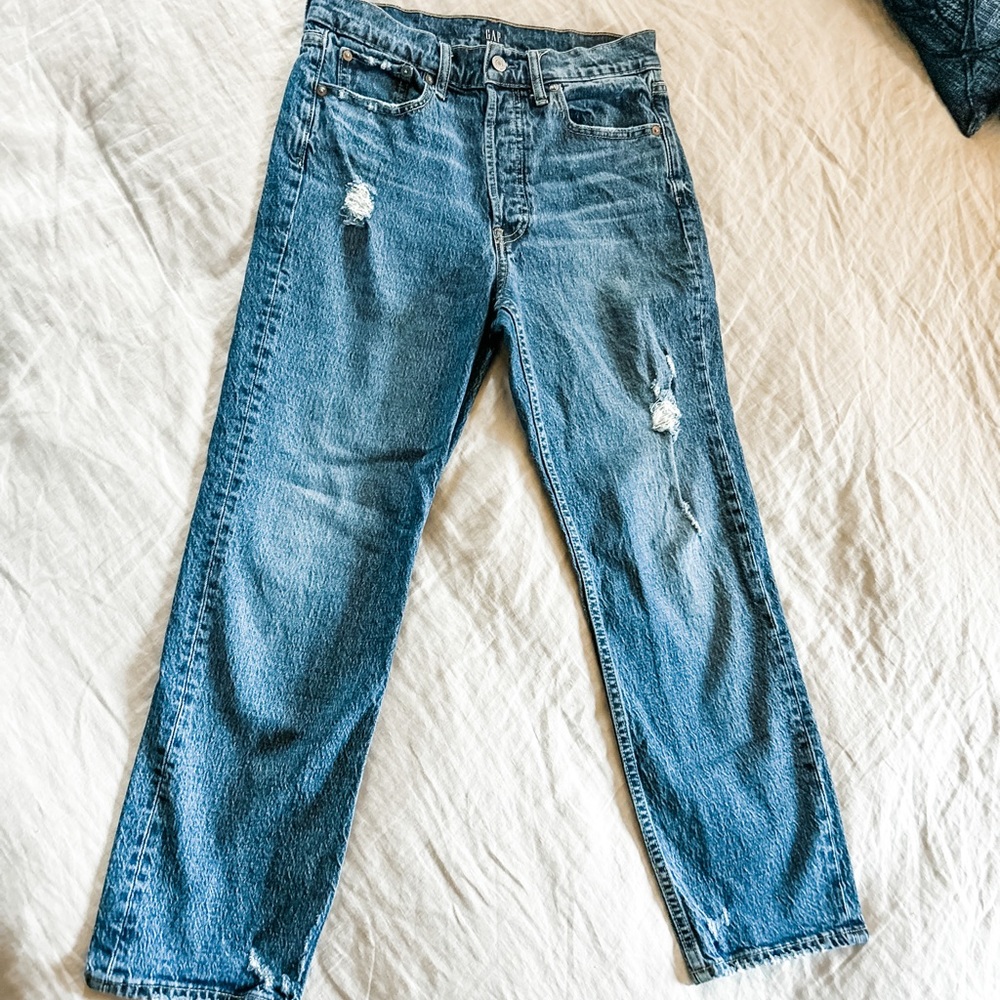 Gap Button-up High Rise Crop Jeans, Size 6/28